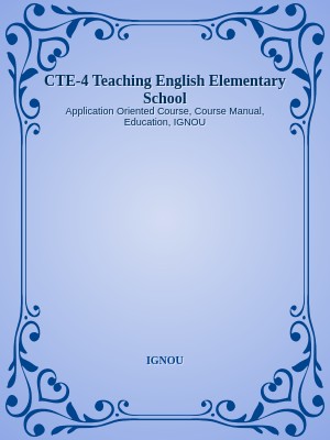 CTE-4 Teaching English Elementary School